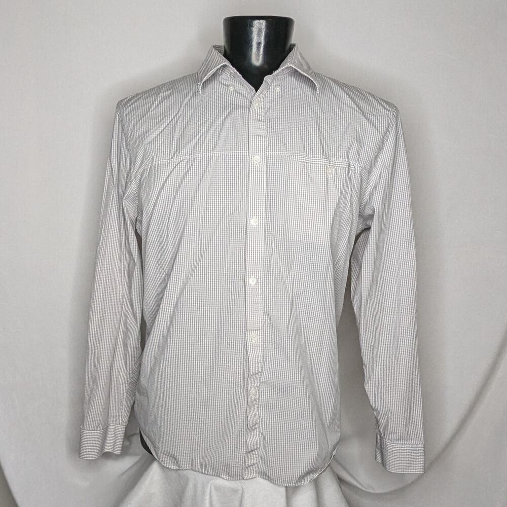Calvin Klein Men's Slim Fit Dress Shirt Beige Check Size XL